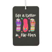 人生はフリップフロップサマーバケーションビーチで良い カーエアーフレッシュナー (正面)