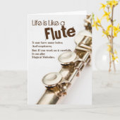 人生はフルートのグリーティングカードのようなものだ カード (黄色い花)