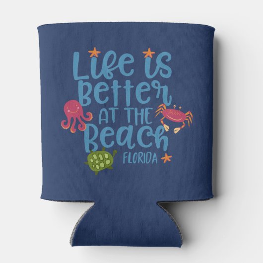 人生はフロリダの土産ビーチで良い 缶クーラー (裏面)