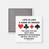 人生はブリッジ決定論の自由な意志のゲーム マグネット (正面/裏面)