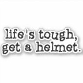 人生はヘルメットを手に入れるのが難しい シール (正面)