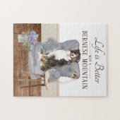 人生はベルネーゼの山犬と共にある ジグソーパズル (横)