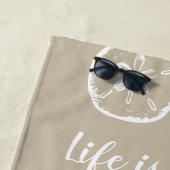 人生はベージュ·アンド·ドルビーチの方が良い ビーチタオル (インサイチュ)