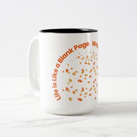 人生はページのよう空白のだ | 感動的引用文 ツートーンマグカップ (正面左)
