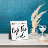 人生はボウルのファームハウスサインを短く舐める フォトプラーク (インサイチュ)