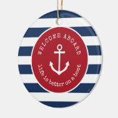 人生はボートの上で良いクリスマスの装飾 セラミックオーナメント (左)