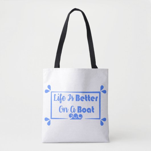 人生はボートの上で良い縁ど引用文トートバッグ トートバッグ (正面)