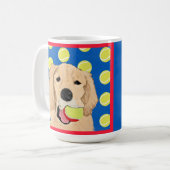 人生はボールイエロードッグマグ コーヒーマグカップ (正面左)