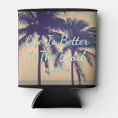 人生はヤシの木の冷却ビーチで良い 缶クーラー (正面)