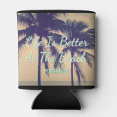 人生はヤシの木の冷却ビーチで良い 缶クーラー (裏面)