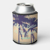 人生はヤシの木の冷却ビーチで良い 缶クーラー (缶裏面)