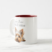 人生はヨークシャー・テリアより良い ツートーンマグカップ (正面左)