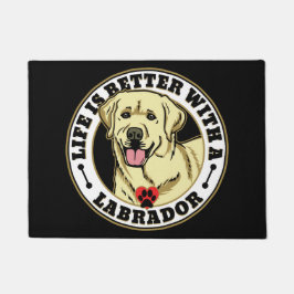 人生はラブラドールで良い – 白 ドアマット