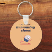 人生はランニング人の後だ キーホルダー (正面)