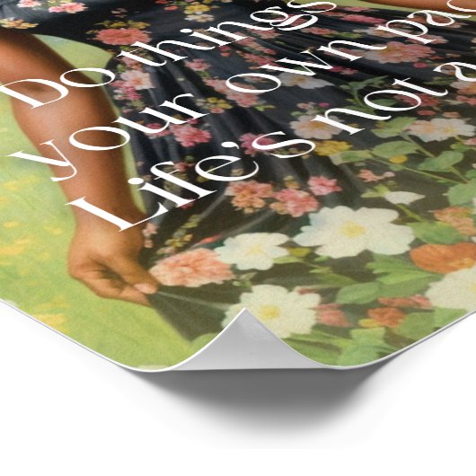 人生はレースではない黒人女性アート ポスター (角)