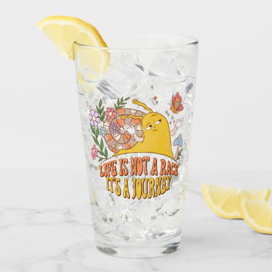 人生はレースではなく、旅だ タンブラーグラス (アイス正面)