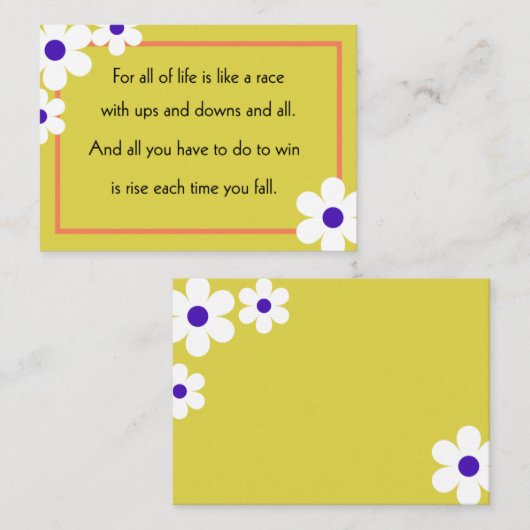 人生はレース引用文のノートカードのようなものだ ノートカード (正面/裏面)