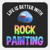 人生はロックの方が絵画良い スクエアシール (正面)