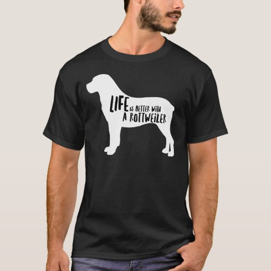 人生はロットワイラー35で良い Tシャツ (正面)