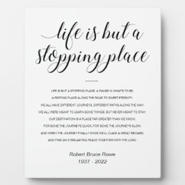 『人生は一時の中継点』詩 記念碑 フォトプラーク