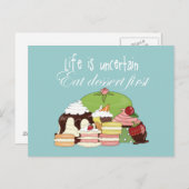 人生は不確かなもの、まずはデザートを ポストカード (正面/裏面)