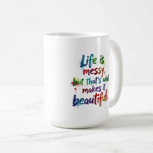 人生は乱雑だ コーヒーマグカップ (正面右)