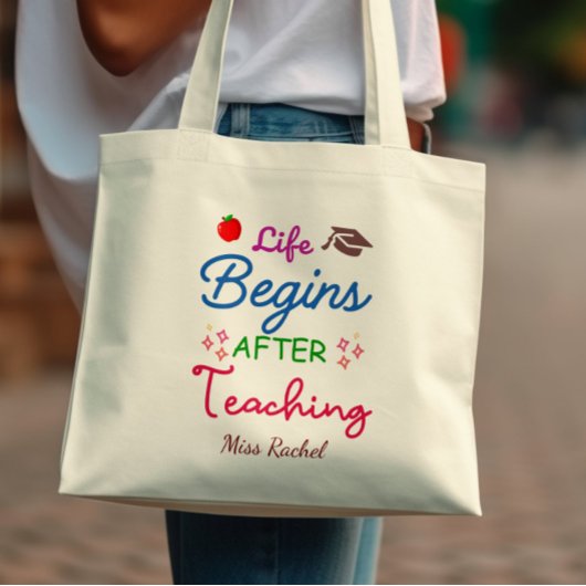 人生は人の教え先生の後に最高の始まる トートバッグ