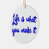 人生は人生を作り出すタイポグラフィ セラミックオーナメント (右)