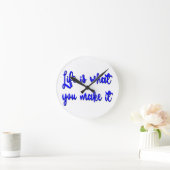 人生は人生を作り出すタイポグラフィ ラウンド壁時計 (ホーム)