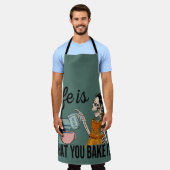 人生は何を焼くかである エプロン (着用した状態)