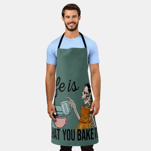 人生は何を焼くかである エプロン (着用した状態)