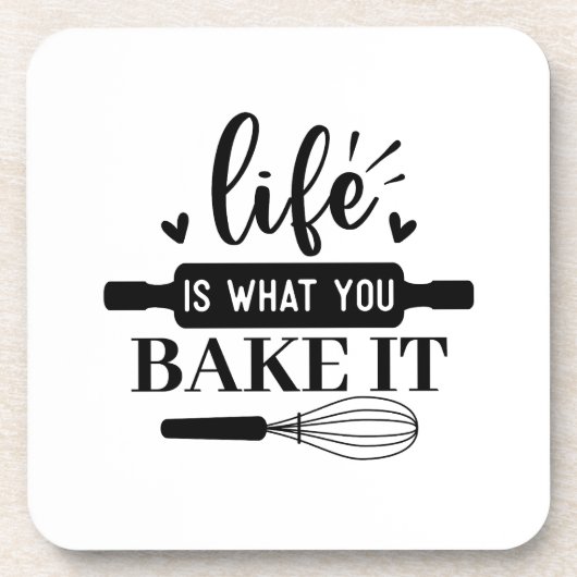 人生は何を焼くかである コースター (正面)