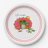 人生は傘でビーチガエル ペーパープレート (正面)