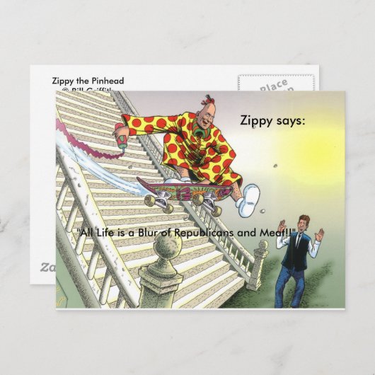 「人生は共和党ぼやけと肉の一つだ」 ポストカード (正面/裏面)