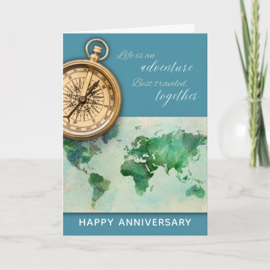 人生は冒険だ |ハッピーアニバーサリーカード カード (正面)