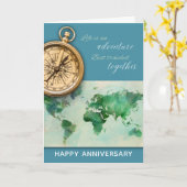 人生は冒険だ |ハッピーアニバーサリーカード カード (黄色い花)