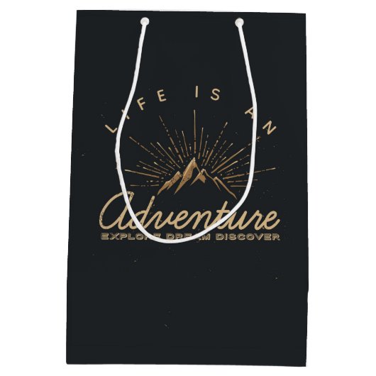 人生は冒険であり、夢を探索 ミディアムペーパーバッグ (裏面)