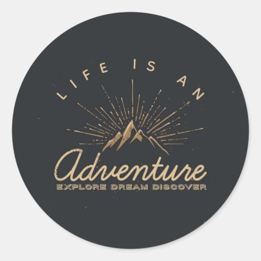 人生は冒険であり、夢を探索 ラウンドシール (正面)