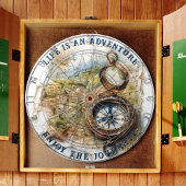 人生は冒険である(場合なし)パーソナライズされたヴィンテージ ダーツボード