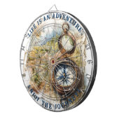 人生は冒険である(場合なし)パーソナライズされたヴィンテージ ダーツボード (正面右)