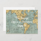 人生は冒険のヴィンテージマップ |ポストカード ポストカード (正面/裏面)