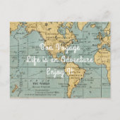 人生は冒険のヴィンテージマップ |ポストカード ポストカード (正面)