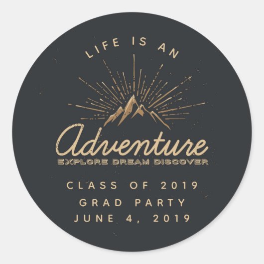 人生は冒険の卒業 ラウンドシール (正面)