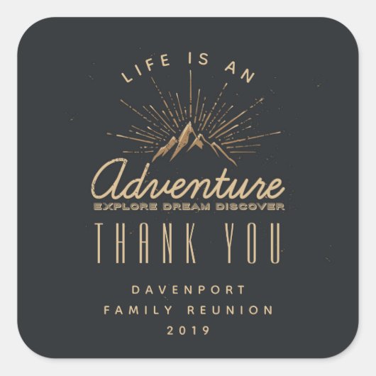 人生は冒険の山サンレイズありがとう スクエアシール (正面)