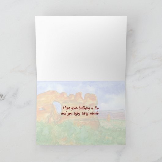 人生は冒険の岩の誕生日 カード (内部)