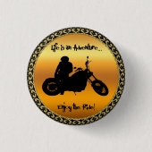 人生は冒険楽しむだ 缶バッジ (正面)