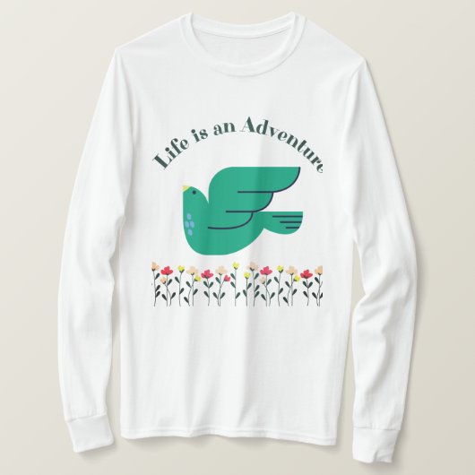 人生は冒険Tシャツの女 Tシャツ (デザイン正面)