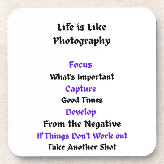 人生は写真のようなもの コースター (正面)