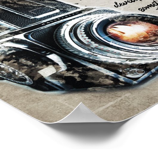 人生は写真ギフトカメラの人生のレッスンのようなものだ ポスター (角)