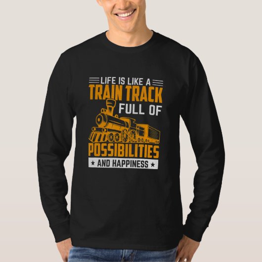 人生は列車の列車のエンジニアGraphiのようなものだ Tシャツ (正面)
